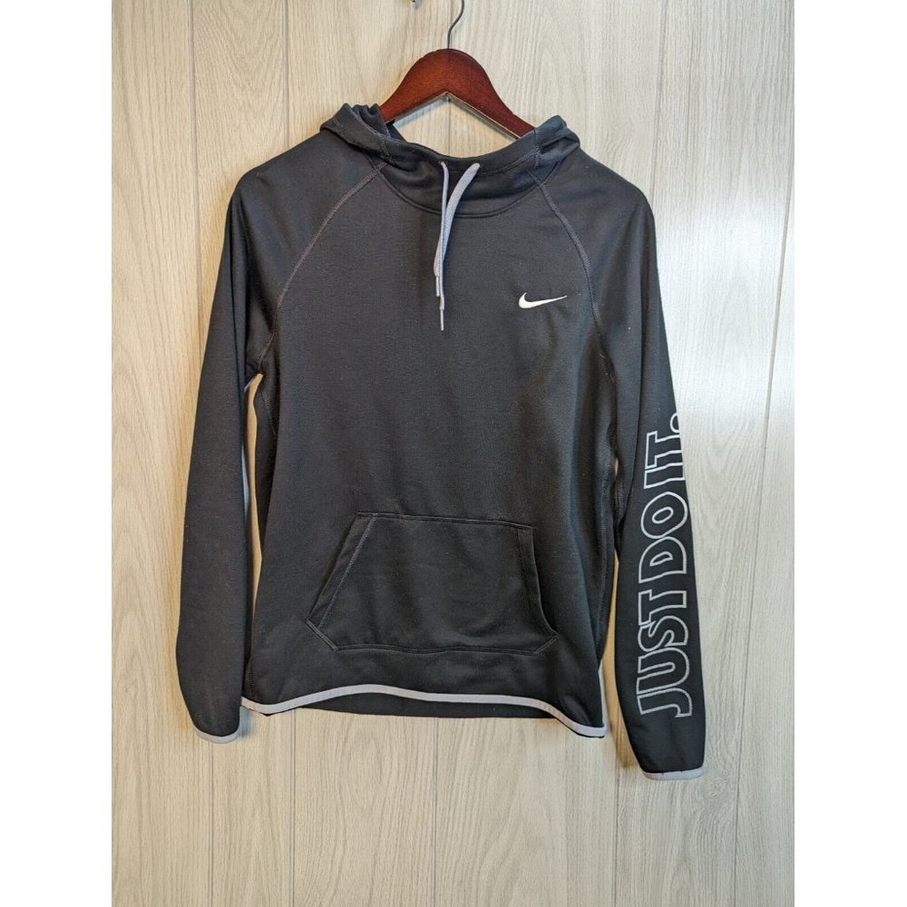 Nike Dri-Fit Just Do It Lightweight Fleece Hoodie Black Medium M Womens